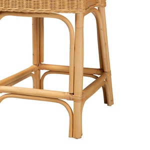 Tabouret de bar en rotin tissé à la main avec dossier chaise de comptoir naturelle pour décor bohème et rustique pour hôtels et salons - Product Image 6