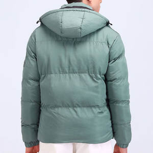 Chaqueta de Plumón Personalizada OEM para Hombre, Invierno, con Cuello Alto, Resistente al Viento e Impermeable, Diseño Reversible con Parches - Product Image 3