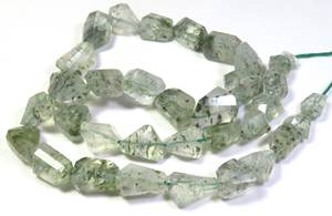 Perles de quartz rutile naturel taillées en forme de galet, brin de 16 pouces, quartz rutile vert facetté, 9-17 mm, en vrac pour la création de bijoux - Product Image 2