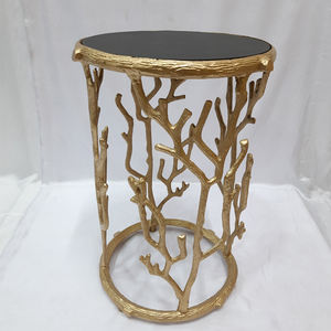 Premium Quality Luxury Metal Frame <b>Side</b> <b>Table</b> <b>Black</b> Top for Contemporary Interiors Available at Best Price - Product Image 1