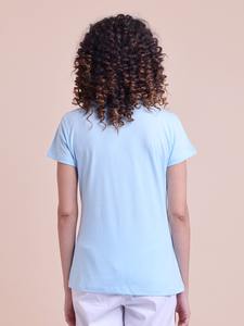 เสื้อยืดคอกลมแขนสั้นพิมพ์ลายหรูหรามีสไตล์ผ้าแคนวาสไซส์ใหญ่พิเศษสำหรับผู้หญิง - Product Image 6