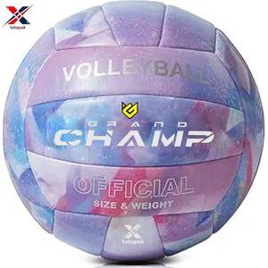 Volleyball de niveau Pro 18 panneaux en cuir PU léger écologique poignée souple couverture Durable unisexe adultes résistant à l'eau OEM/ODM - Product Image 5