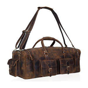 Sacs de voyage en cuir véritable de luxe faits à la main Logo personnalisé - Léger Durable Fermeture à glissière Grande capacité Sac de voyage pour hommes - Product Image 4