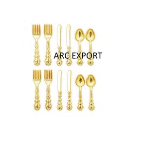 Restaurant Silver Color Metal Cake Server Butter Knives With <b>Antique</b> Tree Leaf Handle Decoration Cutlery Flat Ware Set in India - Product Image 5