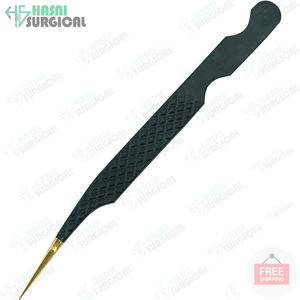 Pince à cils noire professionnelle en acier inoxydable pour cils personnalisé OEM dernière conception usine prix de gros meilleurs produits - Product Image 3