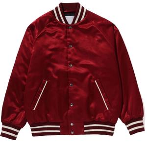 แจ็กเก็ตเบสบอลผ้าซาตินโพลีเอสเตอร์100% เสื้อแจ็กเก็ตกลางแจ้งระบายอากาศใส่โลโก้ได้ตามต้องการ - Product Image 1