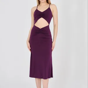 Plum Color Women's Strappy Sandy Dress Made Of Fabric Sandy Elegant Dress Perfect Fit Sandy Dress