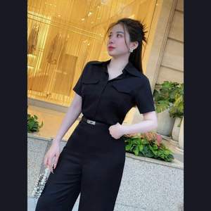 Top chic à manches courtes pour femmes avec pantalon long de Best Choice-Un ensemble élégant pour le bureau et les sorties décontractées, sans effort - Product Image 5