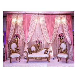 Conjunto de sofá italiano moderno para escenario de boda, juego de sofá italiano de oro blanco real para boda, último conjunto de sofá de escenario de boda para novia - Product Image 1