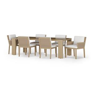 Ensemble de jardin minimaliste en teck massif résistant aux intempéries pour 6 personnes - Product Image 1