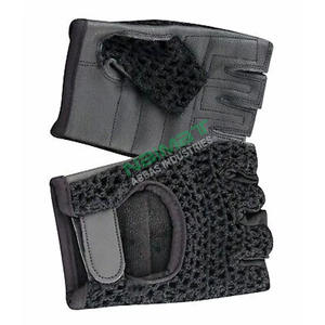 High Quality <b>Leather</b> Mesh Cycling <b>Gloves</b> Half Finger Breathable Unisex Driven Racing Casual Customized Logo Wholesale - Product Image 4