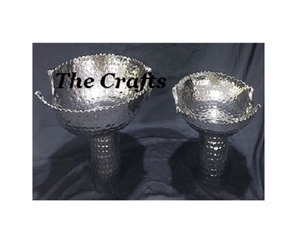 Bulk Metal Silver Color Food Serving Bowl Set Of Two Different Sizes Chocolate Bowl For Home And Restaurant Use - Product Image 3