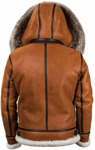 Veste d'hiver décontractée pour homme, col rabattu, fermeture éclair, en cuir d'agneau véritable fin, noir, marron, service OEM, respirante - Product Image 3