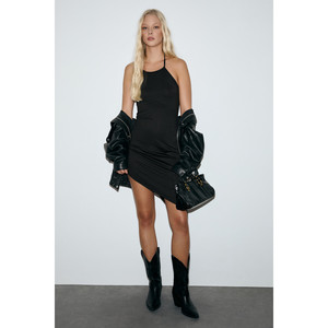 GRIMELANGE Majara Vestido de falda asimétrica elástica para mujer con cuello de tirantes para discoteca - Product Image 2