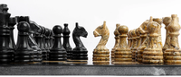 Boîte de rangement artisanale pour jeu d'échecs religieux en marbre incrusté à 100 %, motif animalier |   Jeu d'échecs noir et blanc pour adultes et enfants |   Ange