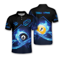 Camiseta con estampado 3D de jugador de billar, camisetas de equipo de billar para hombres, camisetas de Polo de billar para torneo de mesa de billar, camisetas de billar personalizadas para hombres