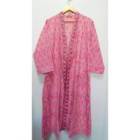 Peignoir Kimono Long en Coton à Col en V Taille Haute Imprimé Floral à Séchage Rapide Doux et Respirant pour Femme