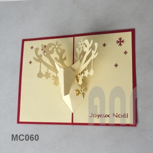 Cartes de vœux personnalisées en papier découpées au laser 3D flocon de neige ANN HANDICRAFT, souvenirs de mariage, d'anniversaire, de Noël, estampage à chaud - Product Image 5
