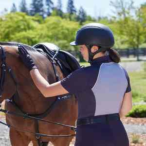 Apparel <b>Women</b> <b>Quarter</b> <b>Zip</b> Long Sleeve Mesh Equestrian Top High Quality Breath Able And Quick Dry Horse Riding Show Shirt - Product Image 3