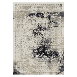 Alfombra de Chenilla Lavable a Máquina con Estampado Digital Tradicional Anatolia en Gris Plateado, Antideslizante, Modelo LXDP-0071 de RUGS DEPOT, Venta al Por Mayor - Product Image 1