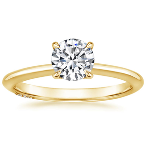 Anillo de Cinco Piedras con Diamantes Cultivados en Laboratorio de Alta Calidad, 1.00 CTW, Claridad VS, Certificado IGI, Chapado en Oro Amarillo de 14k, Engaste de Garras, Personalizado - Product Image 1