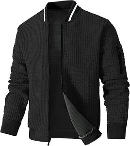 Chaqueta Bomber Varsity informal deportiva ligera para hombre, abrigo de tela de lona - Product Image 3