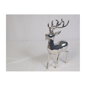 Statue d'animal en laiton moulé en métal doré poli artisanal | Grossiste fabricant de rennes en Inde - Product Image 4