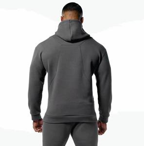 Bajo la demanda del cliente, sudaderas con capucha personalizadas de algodón 100% para hombre, camisetas de entrenamiento de gimnasio a la moda para correr, ejercicio de Hip Hop de invierno con frente sólido - Product Image 4