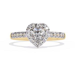 Anillos de Compromiso de Oro Sólido de 14K, Anillo de Diamantes Cultivados en Laboratorio con Certificación IGI, Forma de Corazón Personalizada, CVD HPHT, para Mujer, Boda, Compromiso - Product Image 4