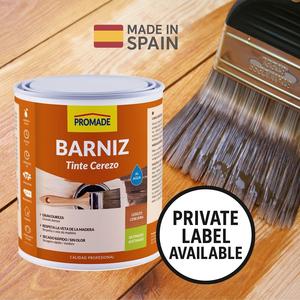 Barniz para Madera Interior Personalizable, a Base de Agua, Acabado Satinado, Color Cereza, Bajo VOC, Sin Solventes, 375 ml. - Product Image 1