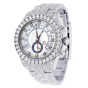 Reloj de pulsera de acero inoxidable con incrustaciones de diamantes VVS cultivados en laboratorio, diseño personalizado de última moda, para hombre, de alta calidad. - Product Image 6