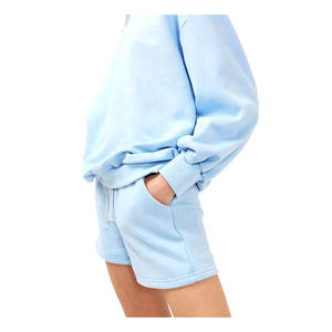 Survêtement en coton solide personnalisé pour femmes ensemble de 2 pièces de vêtements de sport d'entraînement short ras du cou surdimensionné survêtement respirant à séchage rapide - Product Image 2