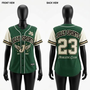Womens 180 GSM Premium Polyester <b>Mesh</b> Baseball Jersey Green White Piped Design Custom Tackle Twill Women Cotton Baseball Jersey - Product Image 3