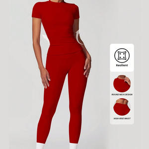 Ensemble t-shirt et legging respirant pour femmes Performance Tenue de sport personnalisée Vêtements athlétiques anti-transpiration Marque privée - Product Image 2