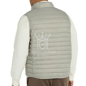 Doudounes d'hiver personnalisées pour hommes en toile de qualité respirante et confortable sans manches avec col montant et logo à l'avant - Product Image 5