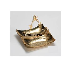 Cuenco decorativo de aluminio de diseño antiguo con la mejor calidad, dulces de Color dorado, cuenco para servir frutas secas de Home Arts - Product Image 1