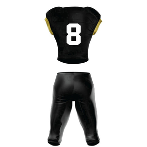 Uniformes de equipo de fútbol americano personalizados acolchados de color negro, uniformes de fútbol americano con número de equipo personalizado Unisex - Product Image 5