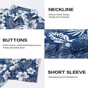 Chemise de plage hawaïenne à manches courtes décontractée pour hommes, tricotée et anti-rides, logo personnalisé, conception ODM approvisionnement, impression par sublimation, respirante - Product Image 5