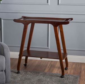 Newest fancy wood wine bar cart for home catering hotel restaurant kitchen food <b>serving</b> <b>trolley</b> wine & glasses holders hot sell - Product Image 5