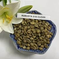 Meilleur prix grains de café vert Robusta S16 Vietnam Offre Spéciale de traitement de café cru de haute qualité de Buon Me Thuot