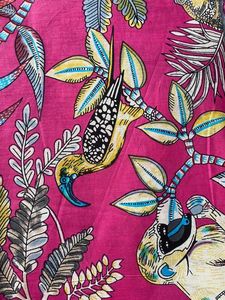 Albornoz de algodón orgánico para mujer caftán hecho a mano estampado de animales Swing Art Vestido de punto excelente visibilidad para correr - Product Image 4