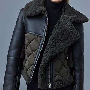 High Quality Custom Logo New Design Style <b>Men's</b> Vintage Fit Leather <b>Jacket</b> with Shearling Collar OEM <b>Sheepskin</b> <b>Jacket</b> For <b>Men</b> - Product Image 6