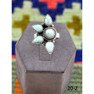 Bague ajustable en argent sterling style sud-ouest avec turquoise Paloma, plaqué or rose, sertissage clos, design tendance taille unique, cadeau - Product Image 1