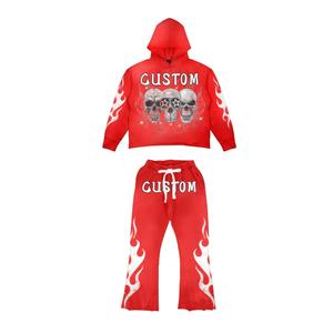 ชุดวอร์ม2ชิ้นสำหรับผู้หญิงชุดออกกำลังกายผ้าฟลีซผ้าฝ้ายสีขาวมีโลโก้ตามสั่ง - Product Image 6