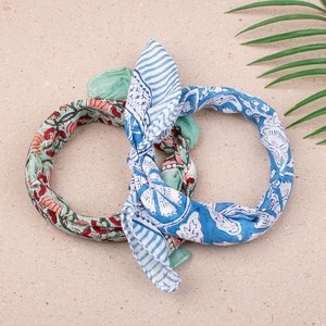Juego de Dos Pañuelos de Algodón Estampados a Mano para el Cabello y el Cuello, Accesorio de Verano, Regalo - Product Image 6