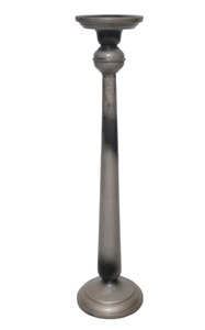 Grand bougeoir pilier en métal d'inspiration vintage Chandelier décoratif à finition patine grise - Product Image 5