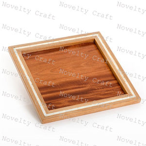Incrustation de nacre avec plateau de chocolat en bois fait main Plateau de nacre fait main Cadeaux de l'Aïd avec gravure sur bois - Product Image 2