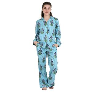 Pure Cotton Ensemble Pyjama Printed Panama Block Spring Nightwear Salon Clothing Nightdress Hand Block Printed Vtements De Nuit - Product Image 1
