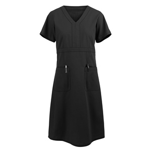 Tenues professionnelles unisexes en spandex extensible à quatre sens, multi-poches, col en V, pour le travail médical, détection d'aiguilles, personnalisables - Product Image 2
