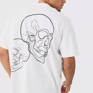 2024 T-shirt imprimé personnalisé pour hommes 100% coton lourd 260 grammes poids du tissu T-shirt uni de haute qualité avec sérigraphie - Product Image 2